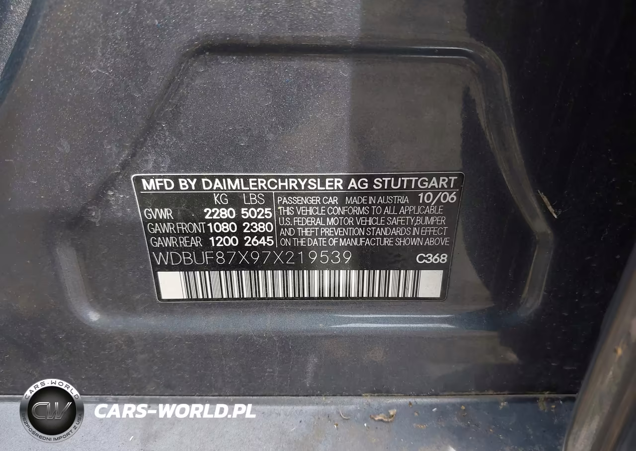 2007 Mercedes-Benz E 350 4Matic VIN:WDBUF87X97X219539 - 9