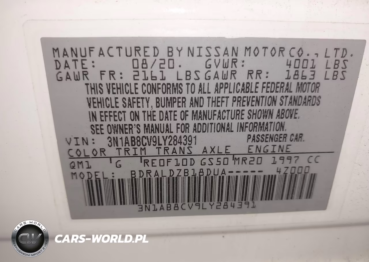 2020 Nissan Sentra Sv Xtronic Cvt VIN:3N1AB8CV9LY284391 - 9