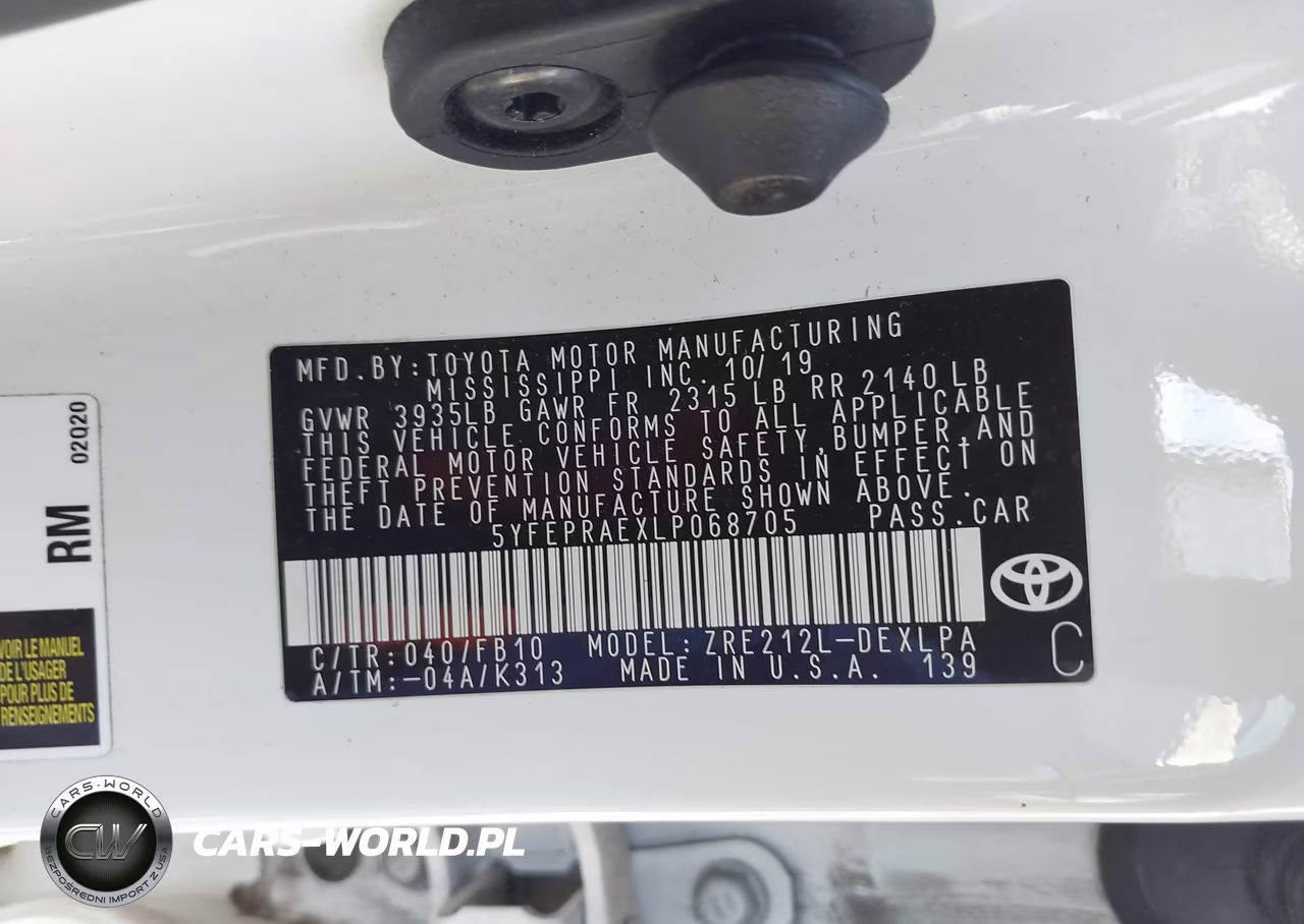 2020 Toyota Corolla Le VIN:5YFEPRAEXLP068705 - 9