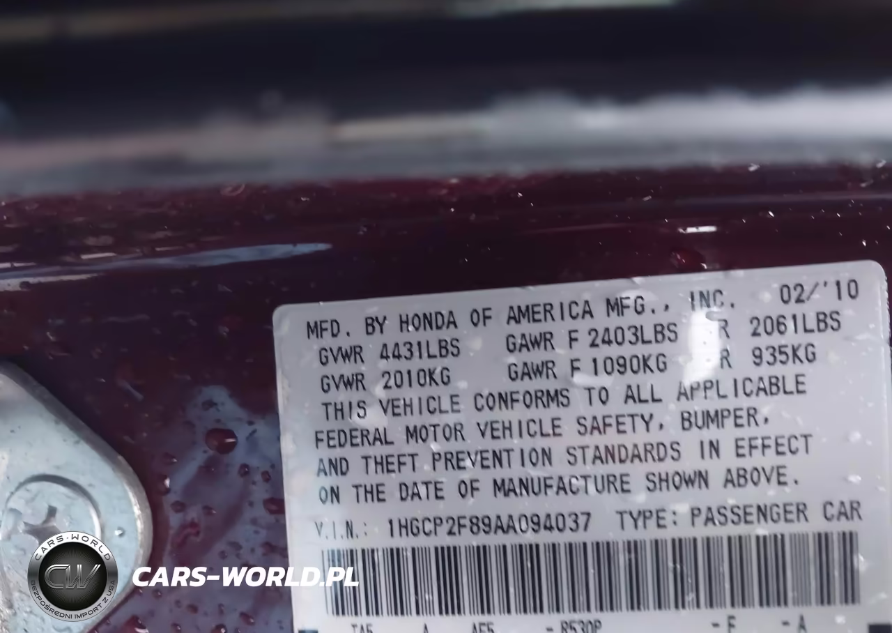 2010 Honda Accord 2.4 Ex-L VIN:1HGCP2F89AA094037 - 9