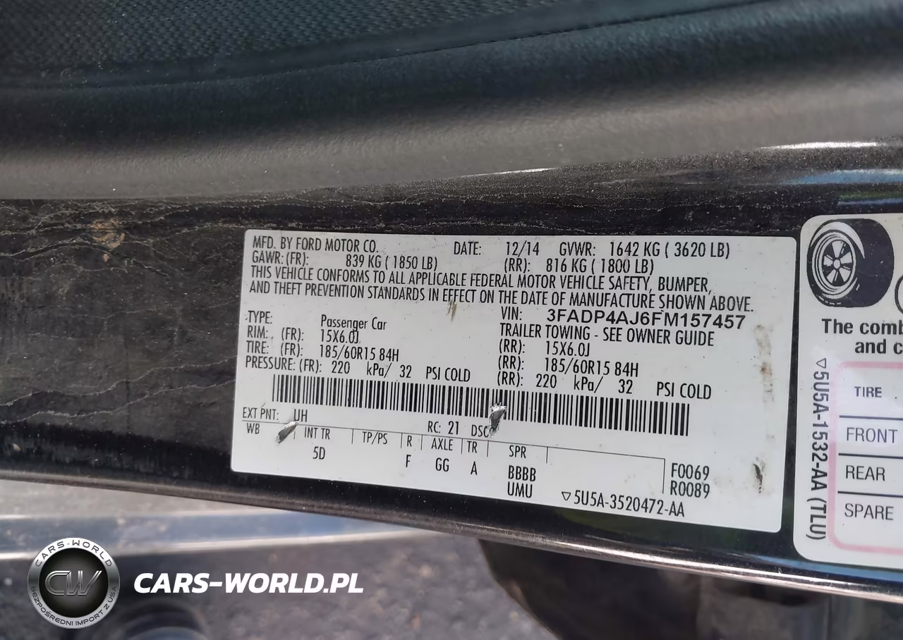 2015 Ford Fiesta S VIN:3FADP4AJ6FM157457 - 9