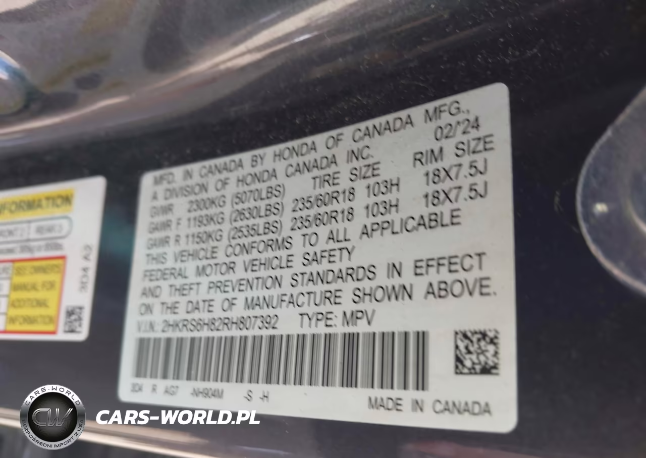 2024 Honda Cr-V Hybrid Sport-L VIN:2HKRS6H82RH807392 - 9