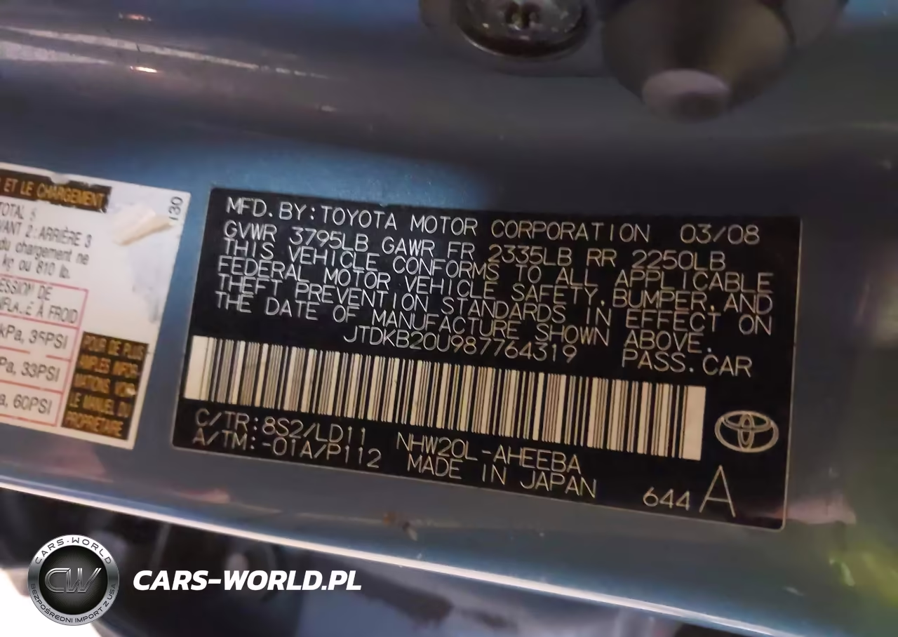 2008 Toyota Prius VIN:JTDKB20U987764319 - 9