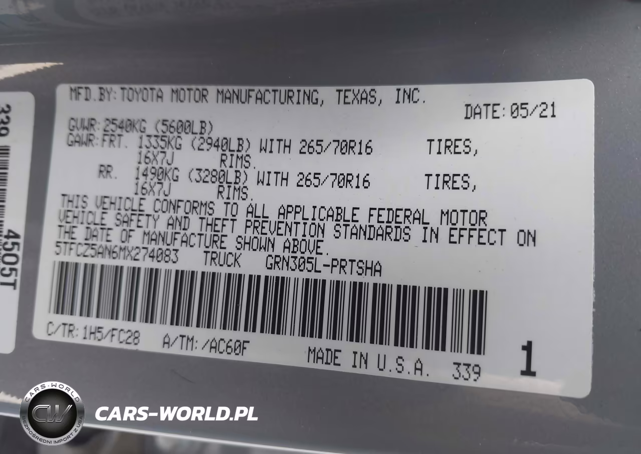 2021 Toyota Tacoma Sr5 V6 VIN:5TFCZ5AN6MX274083 - 9