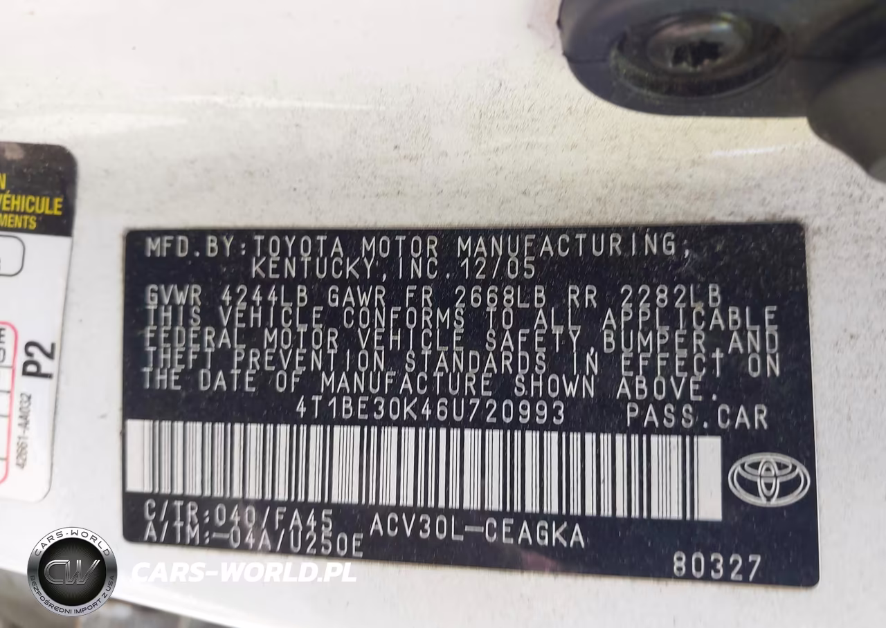2006 Toyota Camry Xle VIN:4T1BE30K46U720993 - 9