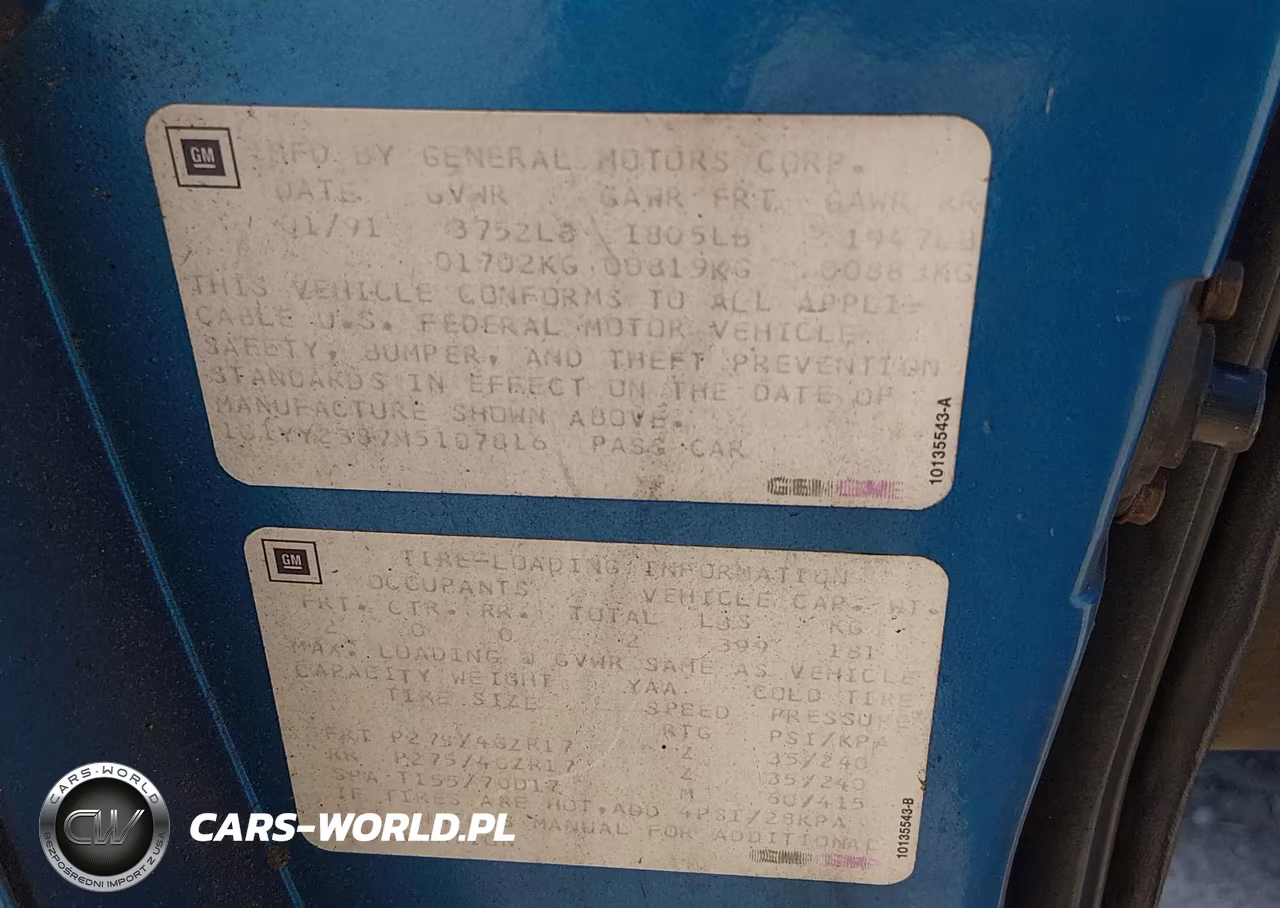 1991 Chevrolet Corvette VIN:1G1YY2387M5107816 - 9