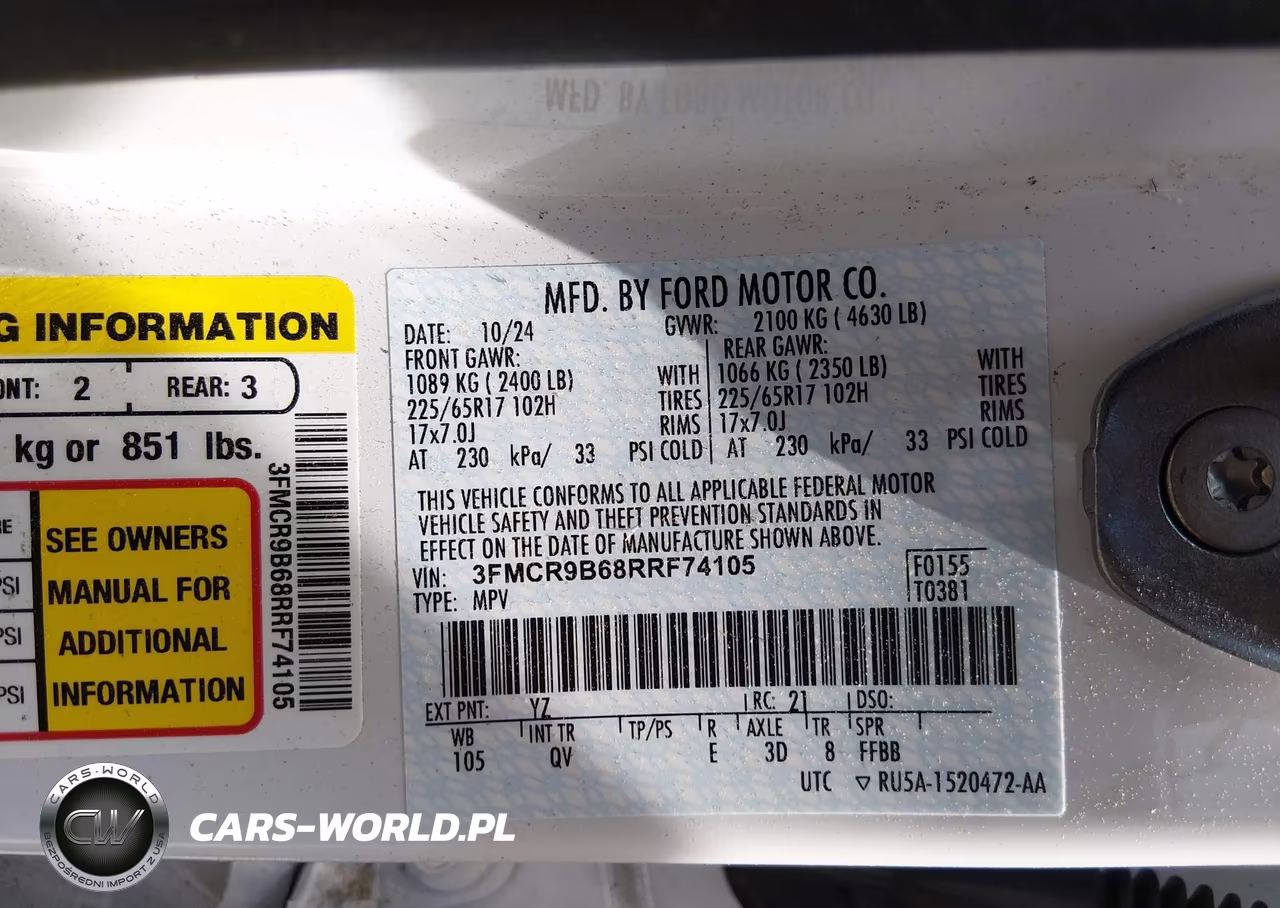 2024 Ford Bronco Sport Big Bend VIN:3FMCR9B68RRF74105 - 9