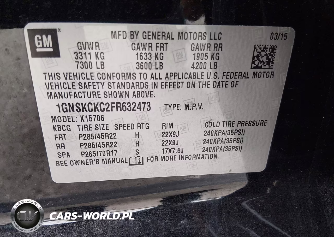 2015 Chevrolet Tahoe K1500 Ltz VIN:1GNSKCKC2FR632473 - 9