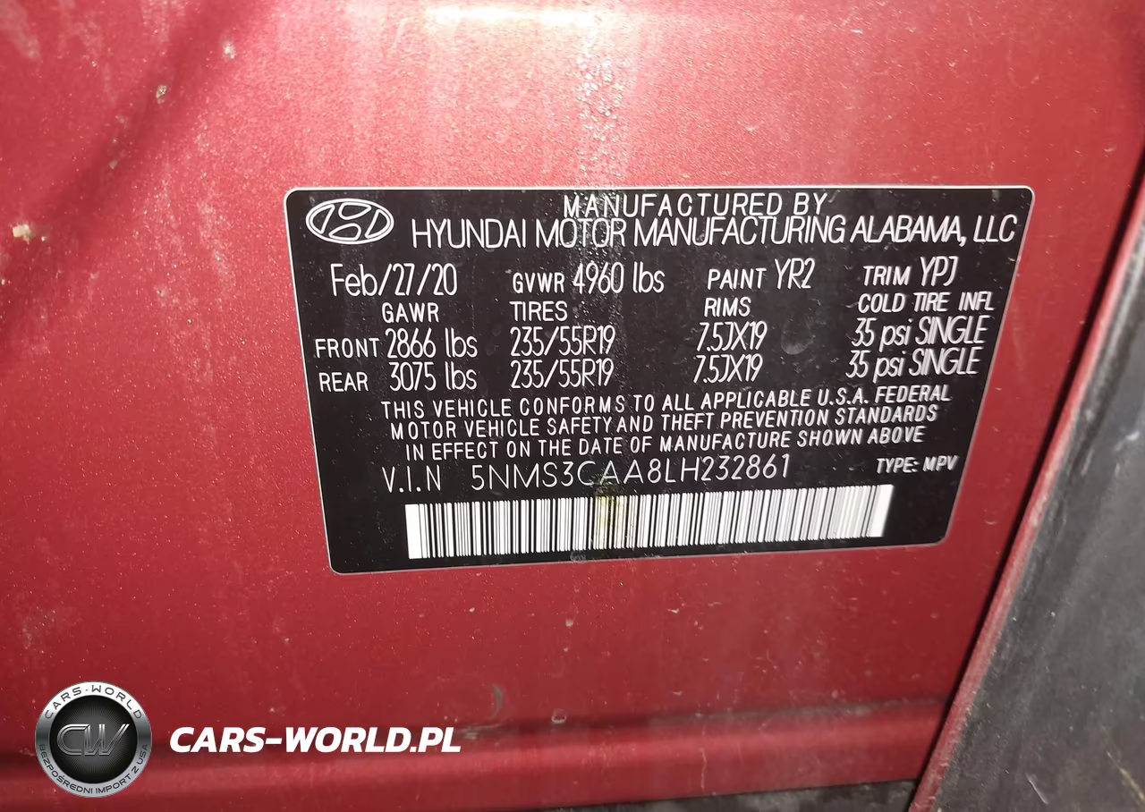 2020 Hyundai Santa Fe Sel 2.0T VIN:5NMS3CAA8LH232861 - 9