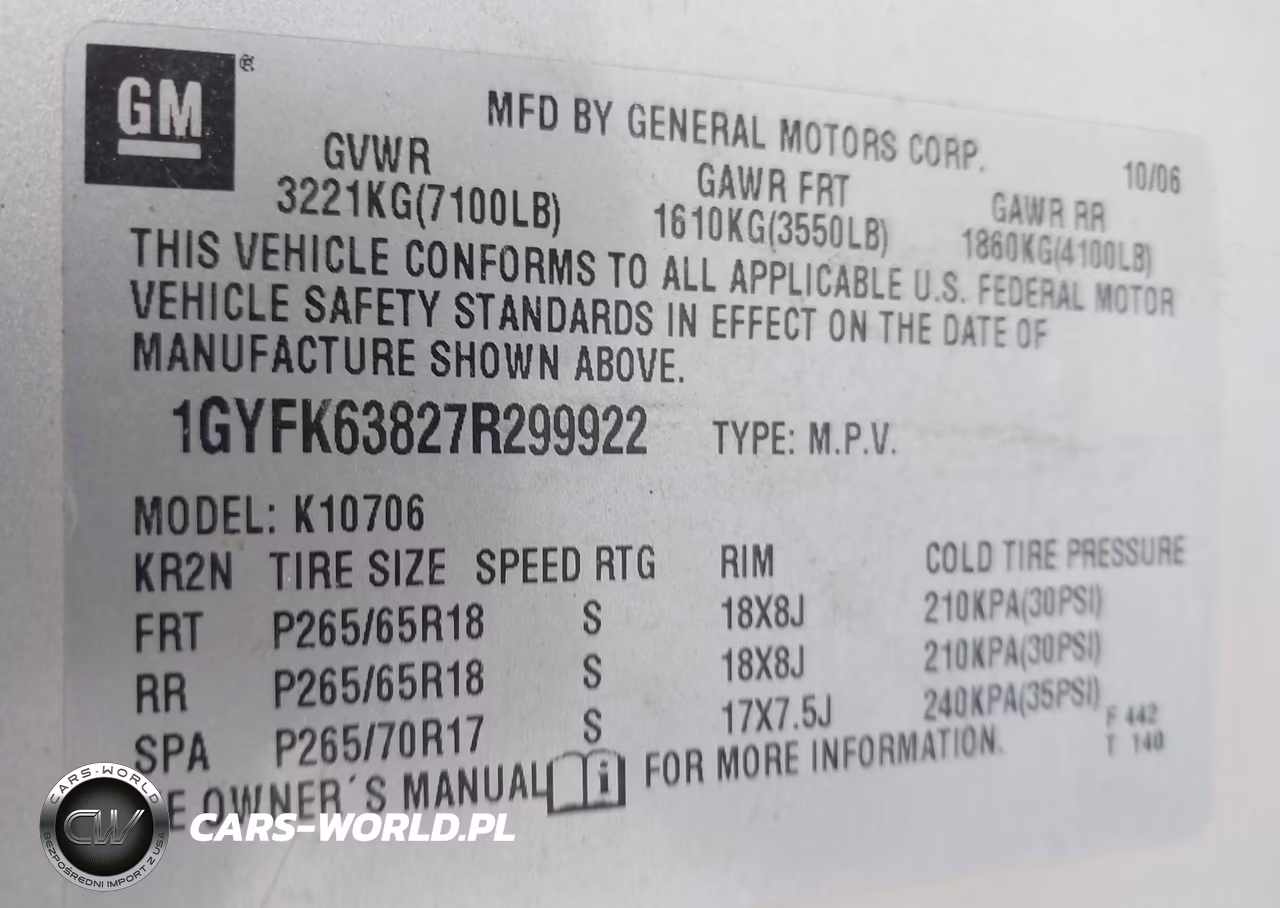 2007 Cadillac Escalade VIN:1GYFK63827R299922 - 9