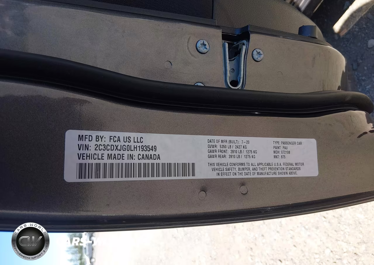 2020 Dodge Charger Sxt Awd VIN:2C3CDXJG0LH193549 - 9
