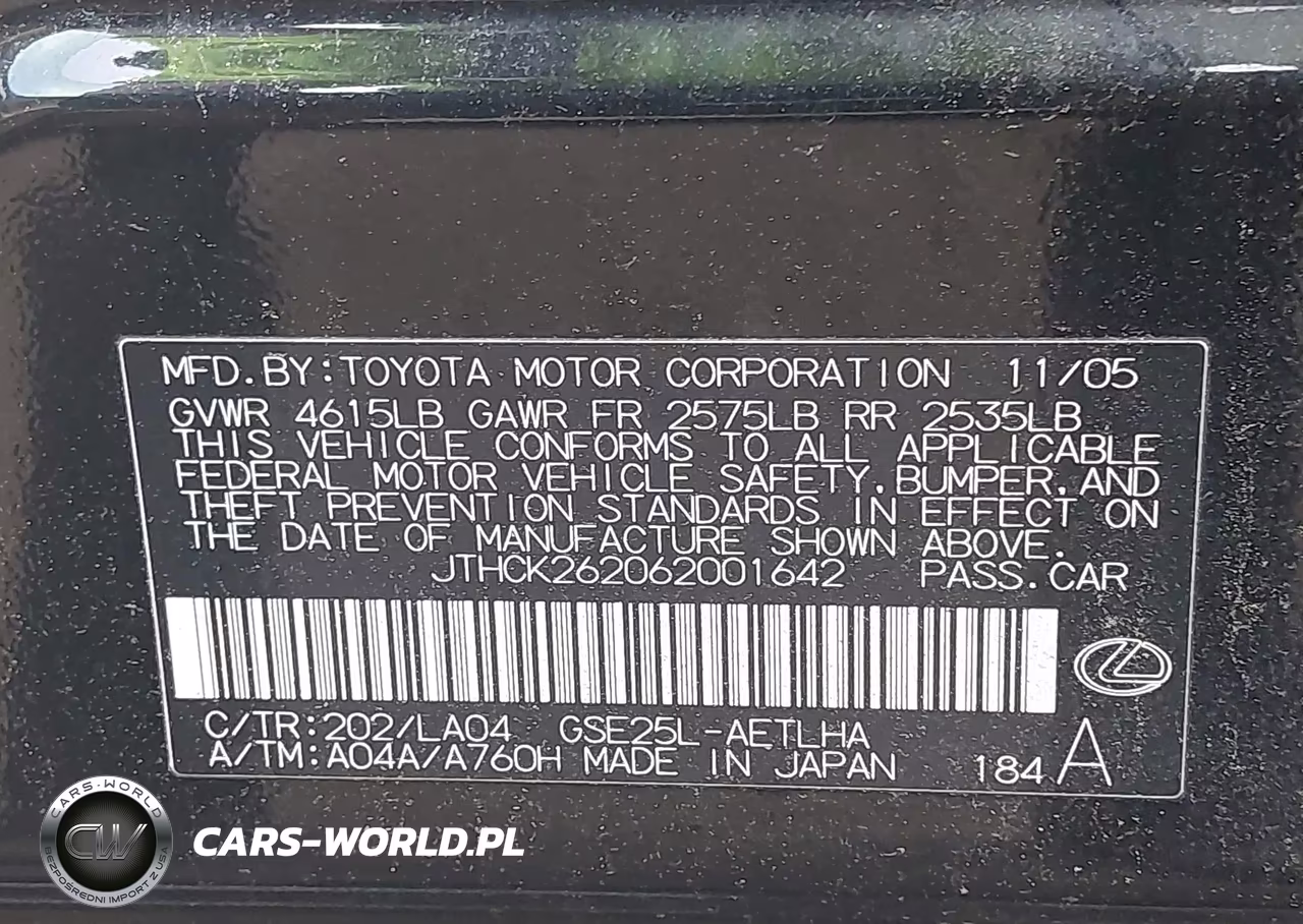 2006 Lexus Is 250 VIN:JTHCK262062001642 - 9