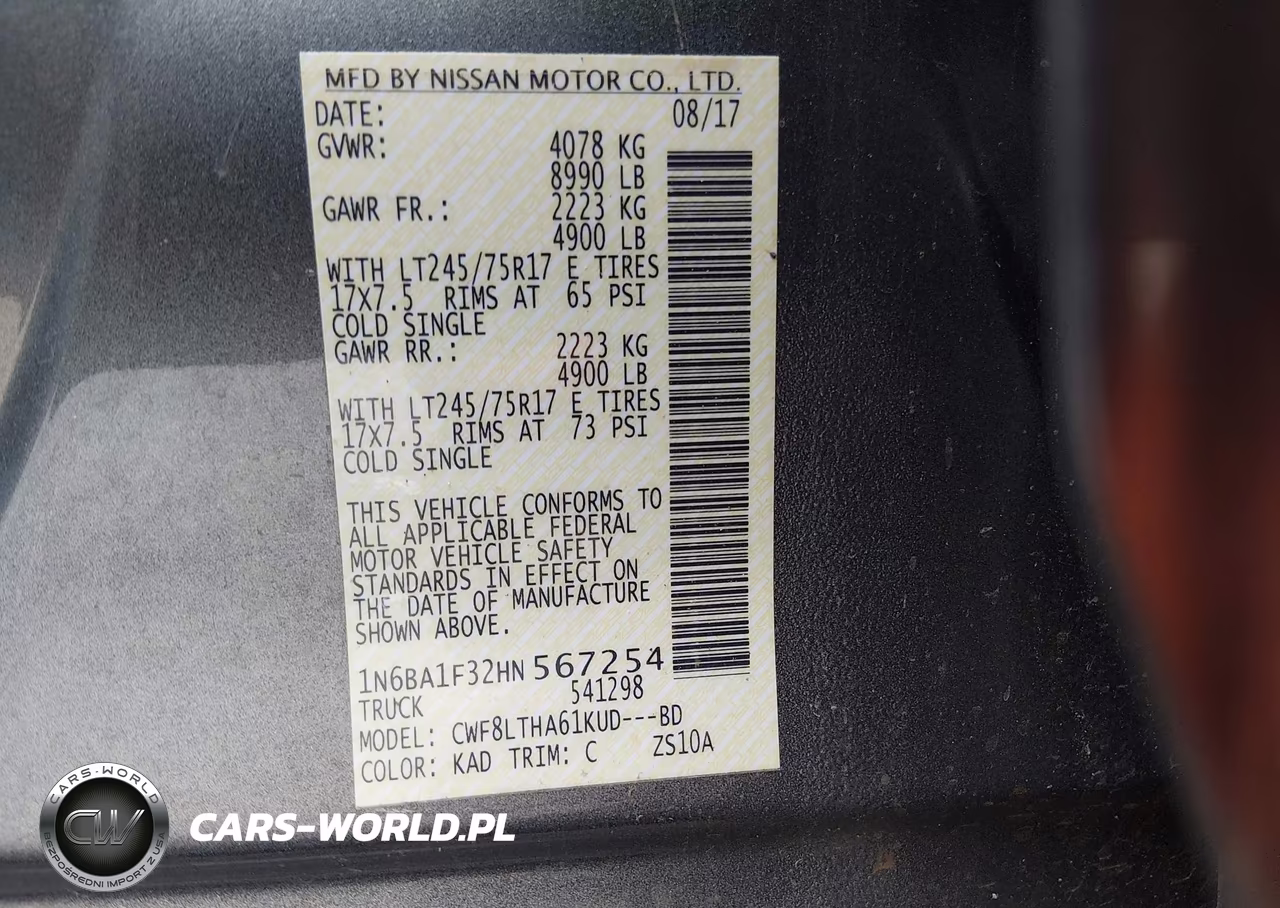 2017 Nissan Titan Xd Sv Diesel VIN:1N6BA1F32HN567254 - 9