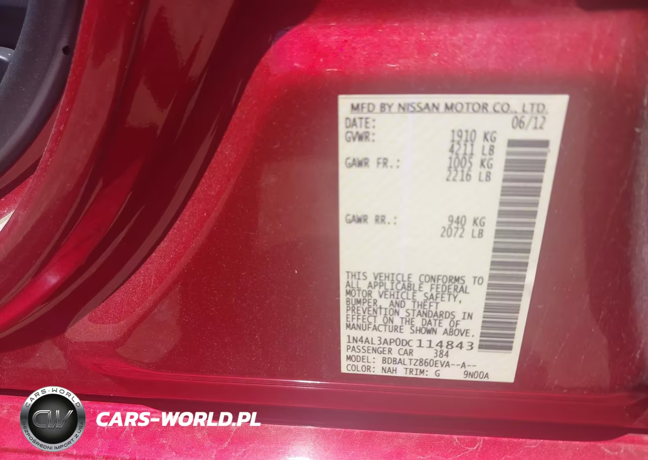2013 Nissan Altima 2.5 Sv VIN:1N4AL3AP0DC114843 - 9