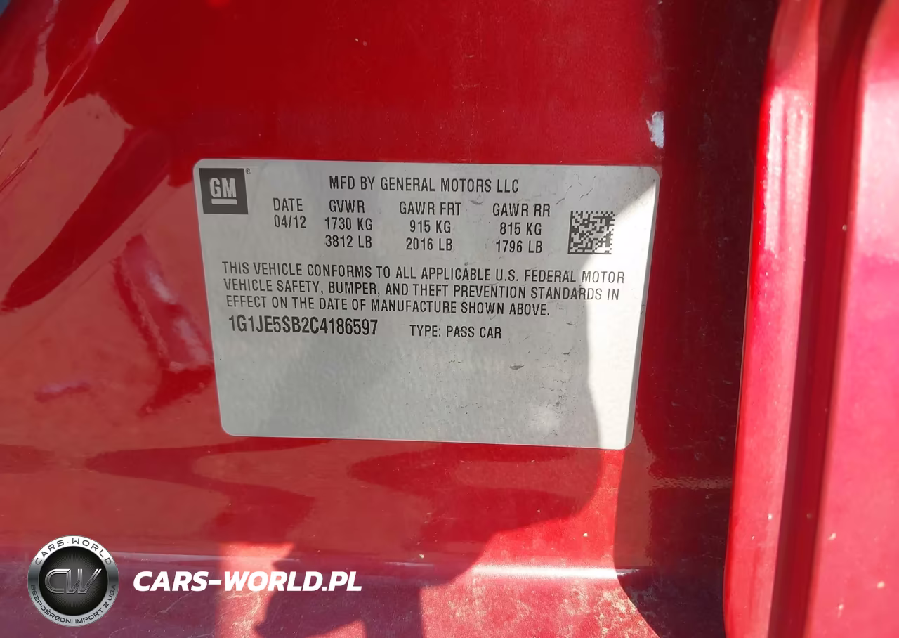 2012 Chevrolet Sonic 2Lz VIN:1G1JE5SB2C4186597 - 9