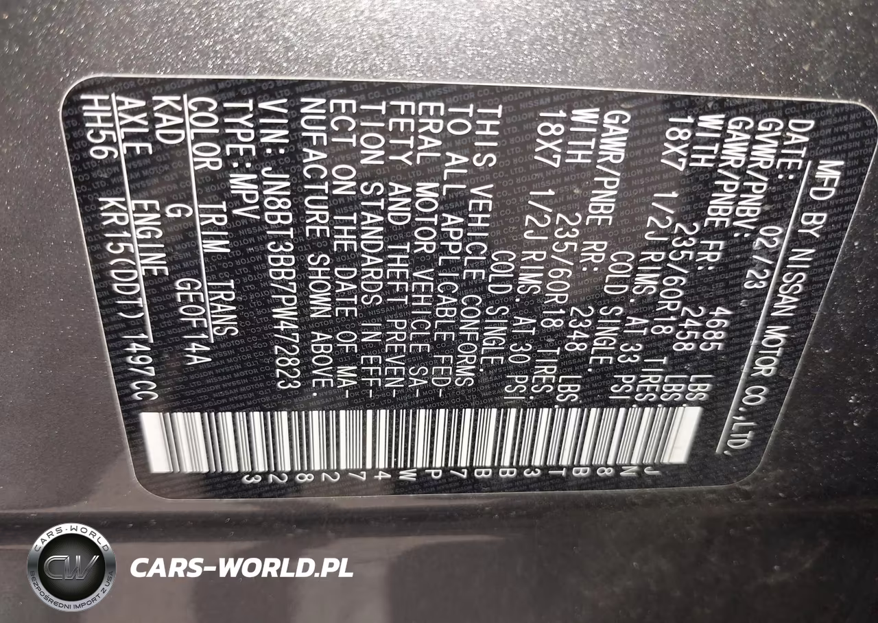 2023 Nissan Rogue Sv Intelligent Awd VIN:JN8BT3BB7PW472823 - 9