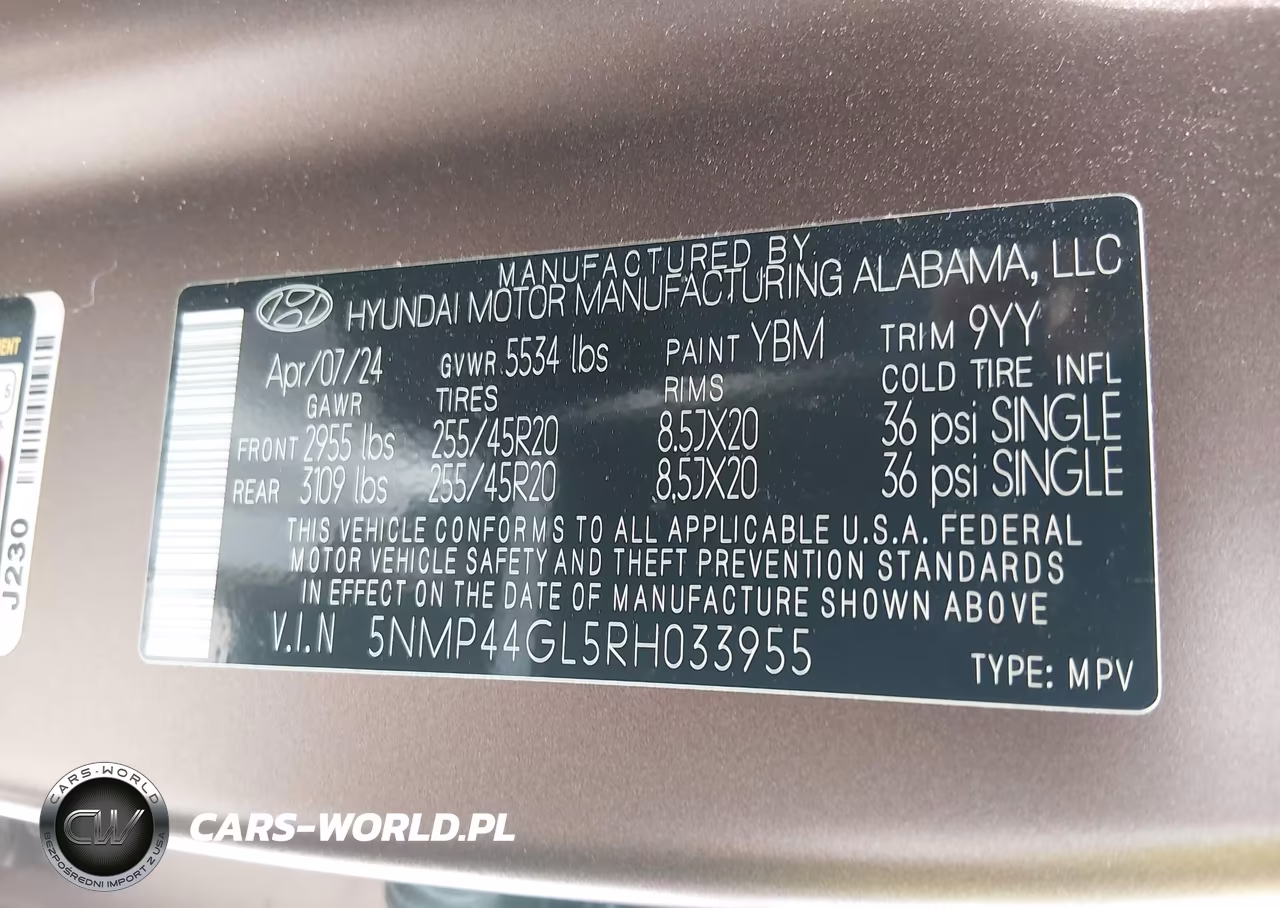2024 Hyundai Santa Fe Limited VIN:5NMP44GL5RH033955 - 9