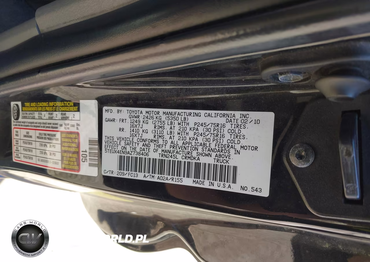2010 Toyota Tacoma VIN:5TEUX4EN9AZ738406 - 9