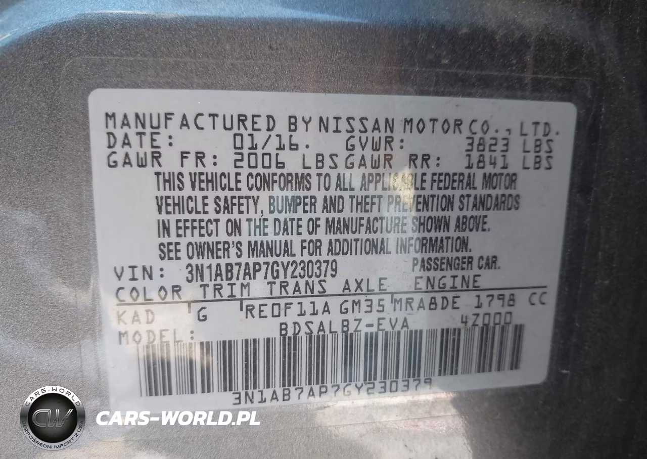 2016 Nissan Sentra S VIN:3N1AB7AP7GY230379 - 9