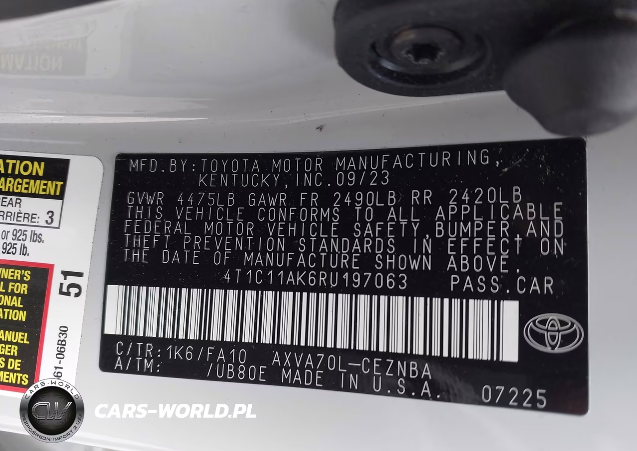 2024 Toyota Camry Le VIN:4T1C11AK6RU197063 - 9