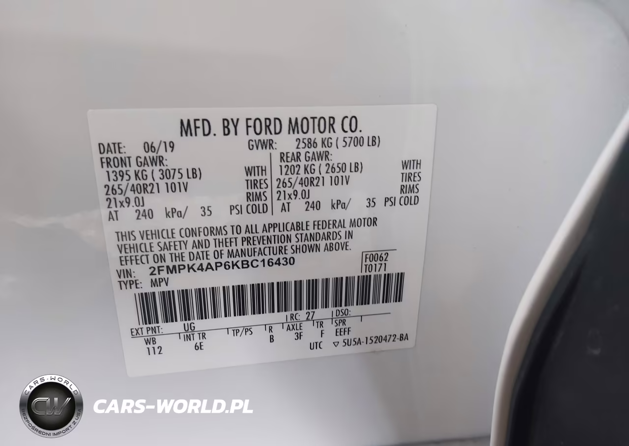 2019 Ford Edge St VIN:2FMPK4AP6KBC16430 - 9