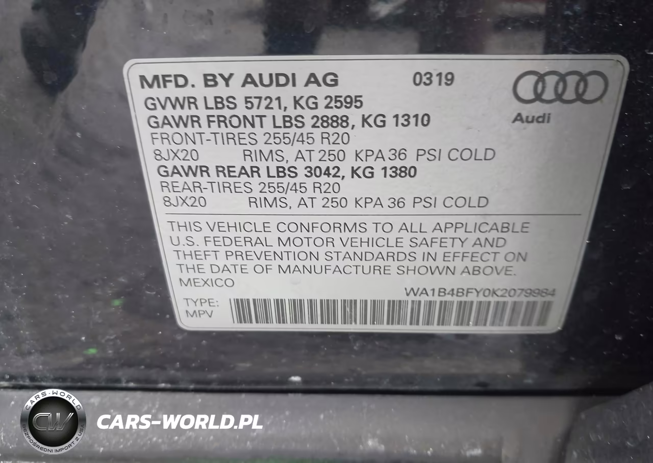 2019 Audi Sq5 3.0T Premium VIN:WA1B4BFY0K2079984 - 9