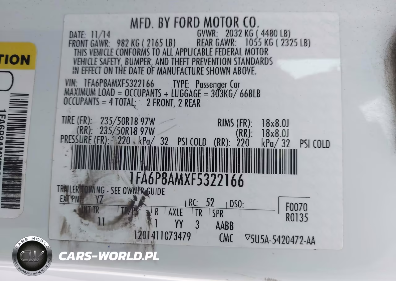 2015 Ford Mustang V6 VIN:1FA6P8AMXF5322166 - 9