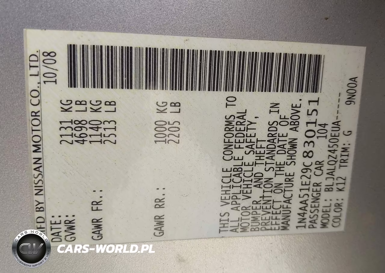 2009 Nissan Maxima 3.5 S VIN:1N4AA51E29C830151 - 9