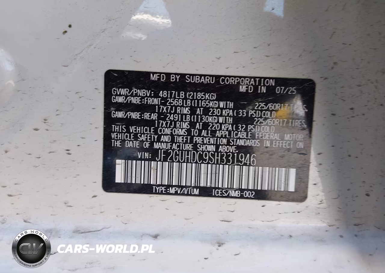 2025 Subaru Crosstrek Premium VIN:JF2GUHDC9SH331946 - 9