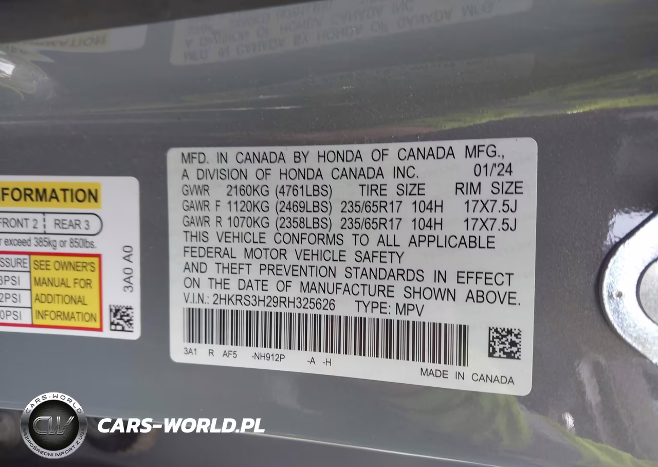 2024 Honda Cr-V Lx 2Wd VIN:2HKRS3H29RH325626 - 9