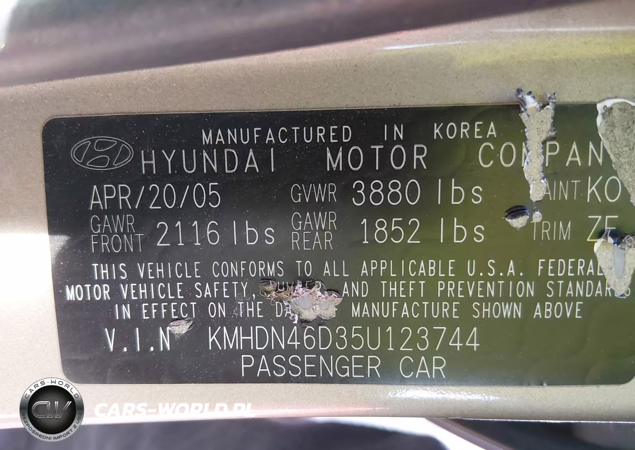 2005 Hyundai Elantra Gls-Gt VIN:KMHDN46D35U123744 - 9