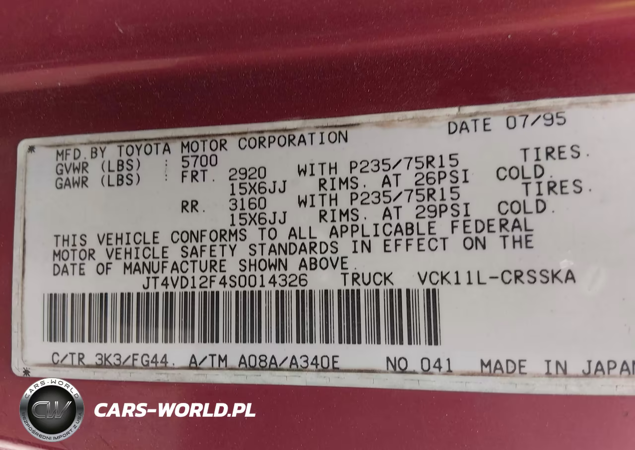 1995 Toyota T100 Xtracab Sr5 VIN:JT4VD12F4S0014326 - 9