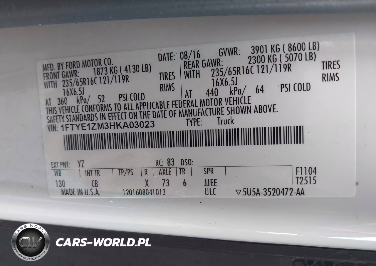 2017 Ford Transit-150 VIN:1FTYE1ZM3HKA03023 - 9