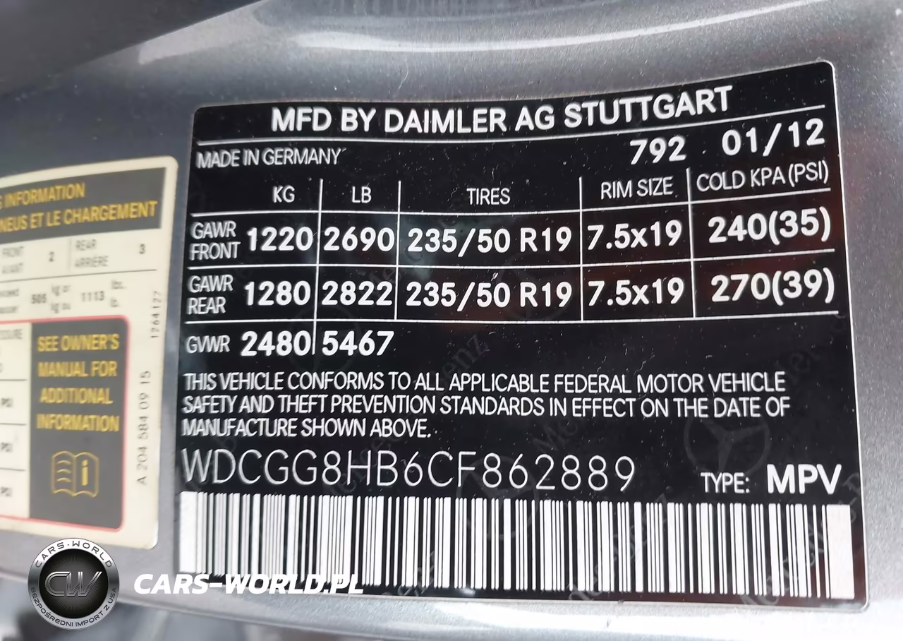 2012 Mercedes-Benz Glk 350 4Matic VIN:WDCGG8HB6CF862889 - 9