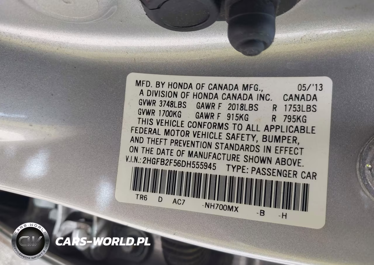 2013 Honda Civic Lx VIN:2HGFB2F56DH555945 - 9