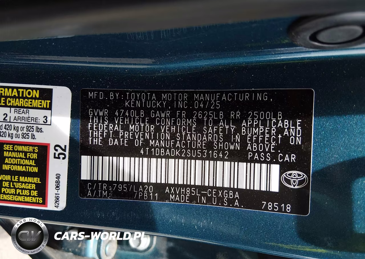 2025 Toyota Camry Xle VIN:4T1DBADK2SU531642 - 9