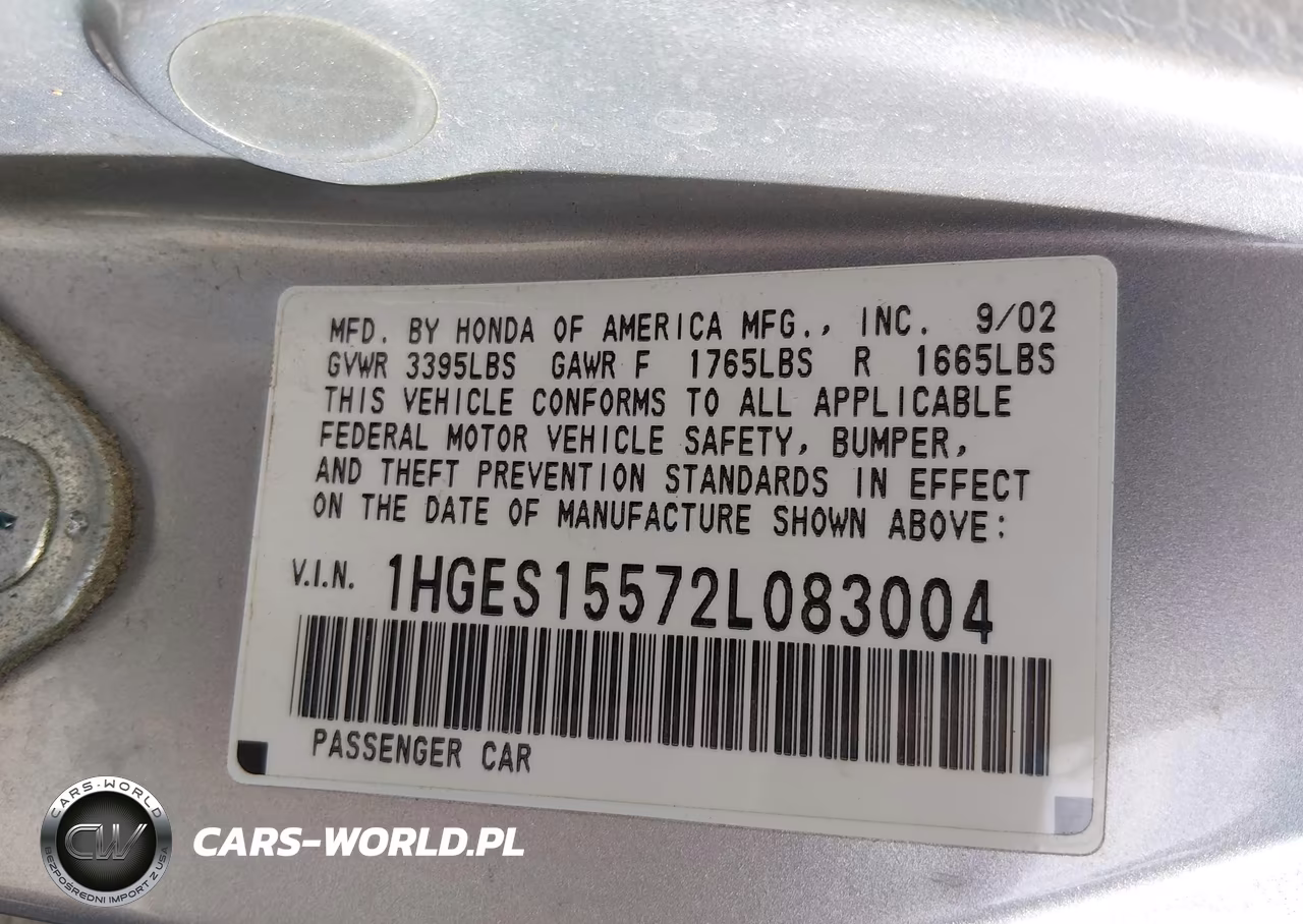 2002 Honda Civic Lx VIN:1HGES15572L083004 - 9