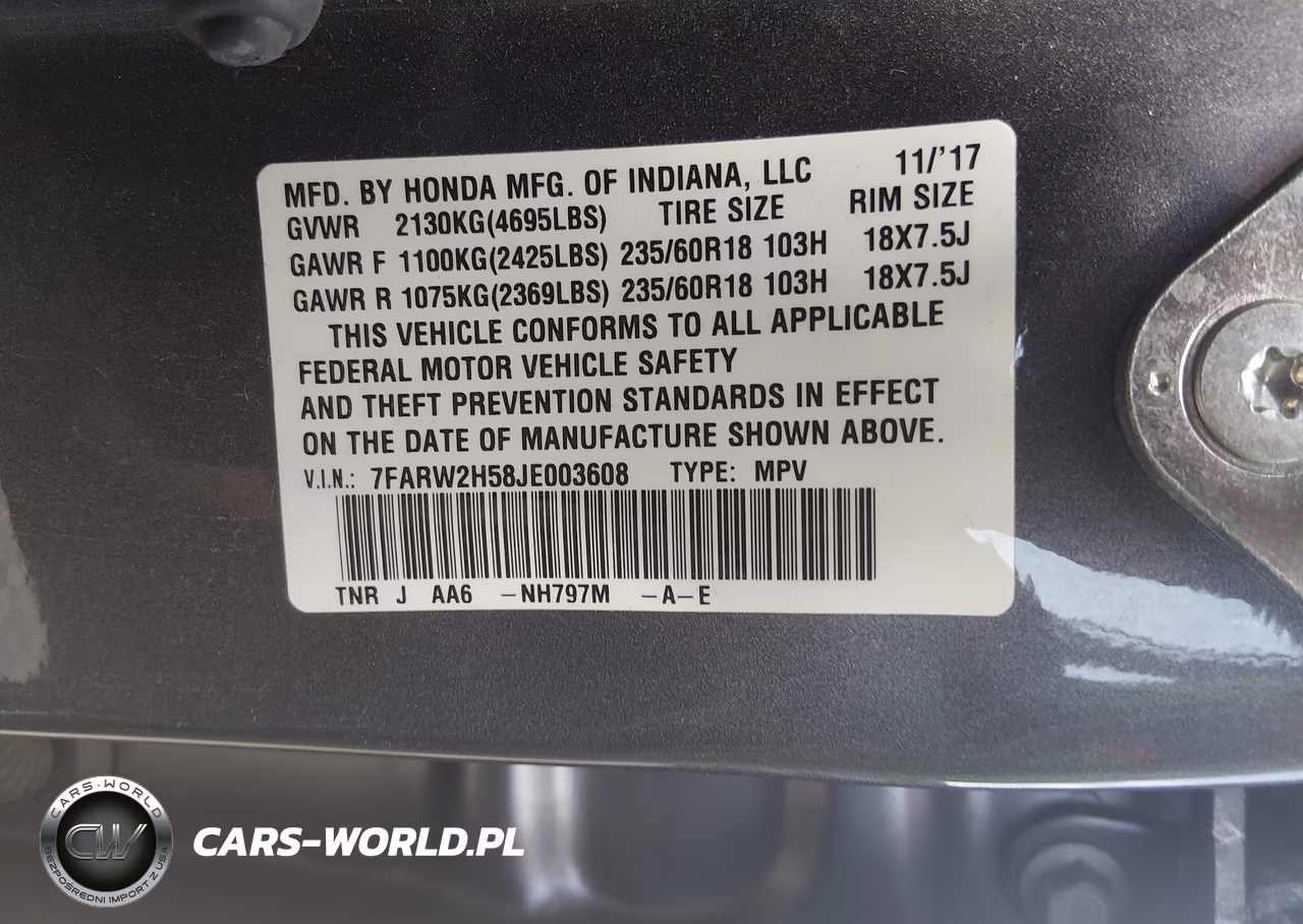 2018 Honda Cr-V Ex VIN:7FARW2H58JE003608 - 9