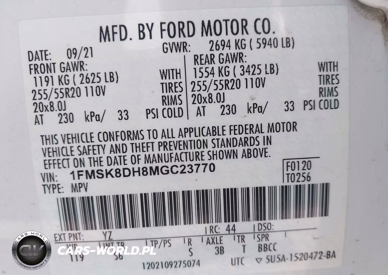 2021 Ford Explorer Xlt VIN:1FMSK8DH8MGC23770 - 9