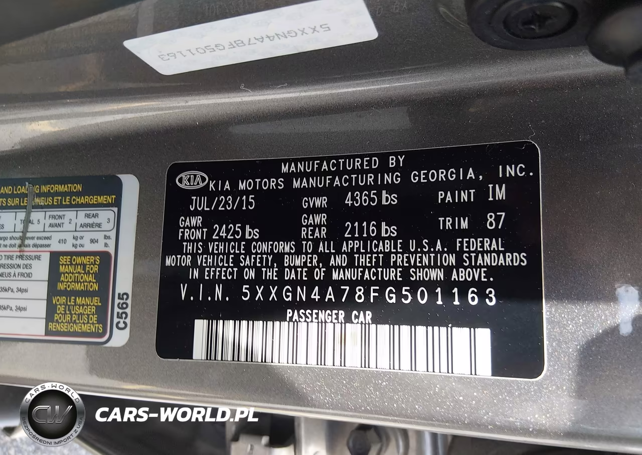 2015 Kia Optima Ex VIN:5XXGN4A78FG501163 - 9