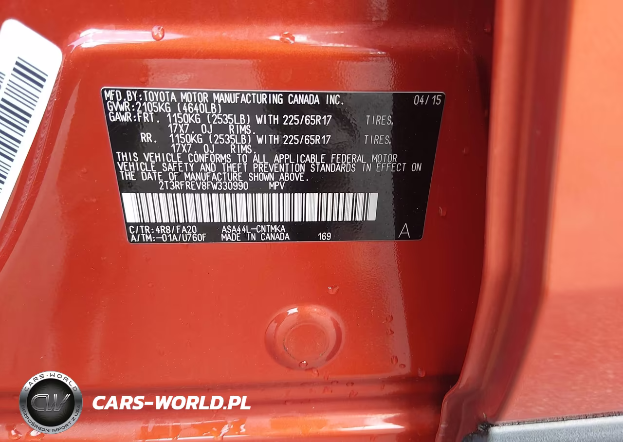 2015 Toyota Rav4 Xle VIN:2T3RFREV8FW330990 - 9