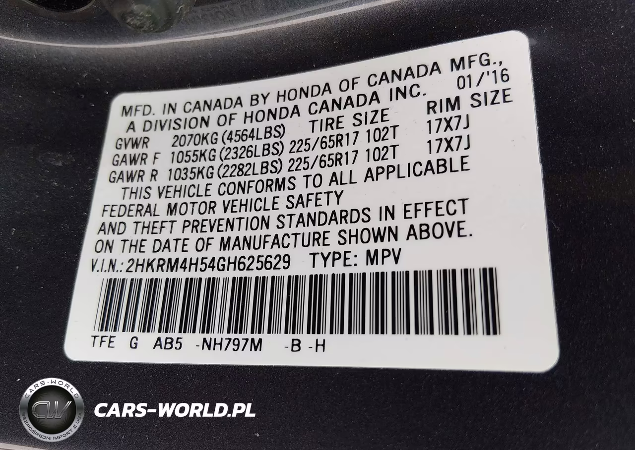 2016 Honda Cr-V Ex VIN:2HKRM4H54GH625629 - 9