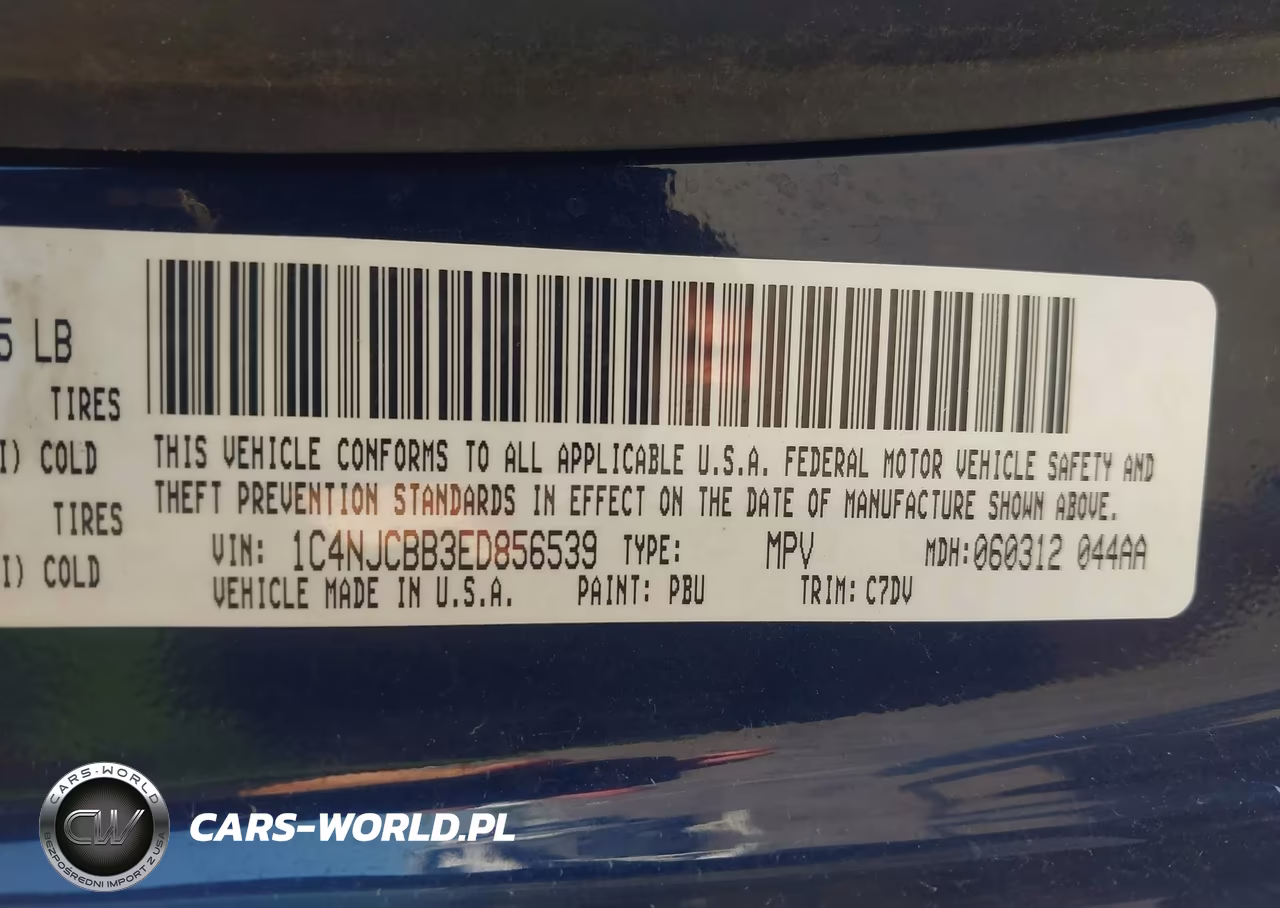 2014 Jeep Compass Sport VIN:1C4NJCBB3ED856539 - 9