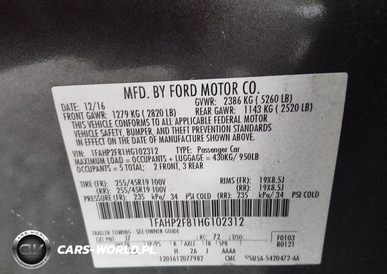 2017 Ford Taurus Limited VIN:1FAHP2F81HG102312 - 9