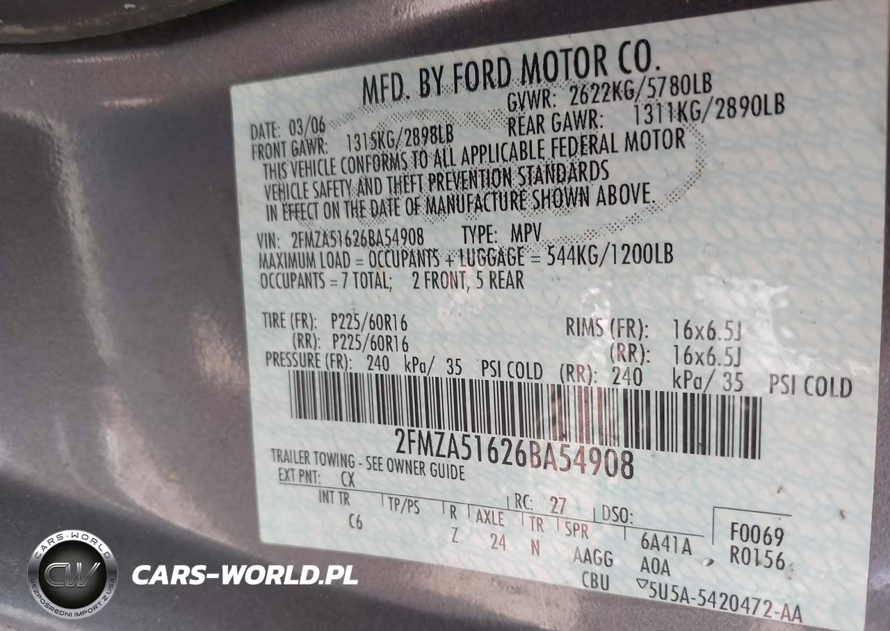 2006 Ford Freestar Se VIN:2FMZA51626BA54908 - 9
