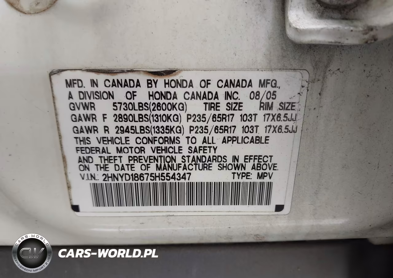 2005 Acura Mdx VIN:2HNYD18675H554347 - 9