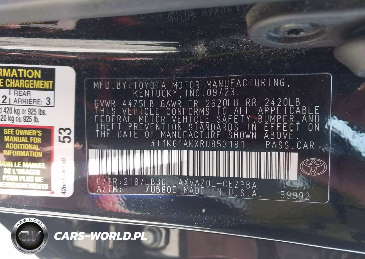 2024 Toyota Camry Xse VIN:4T1K61AKXRU853181 - 9