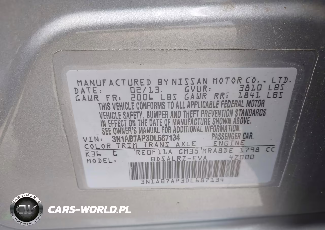 2013 Nissan Sentra Sr VIN:3N1AB7AP3DL687134 - 9