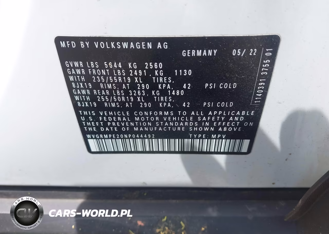 2022 Volkswagen Id.4 Pro VIN:WVGRMPE20NP044492 - 9