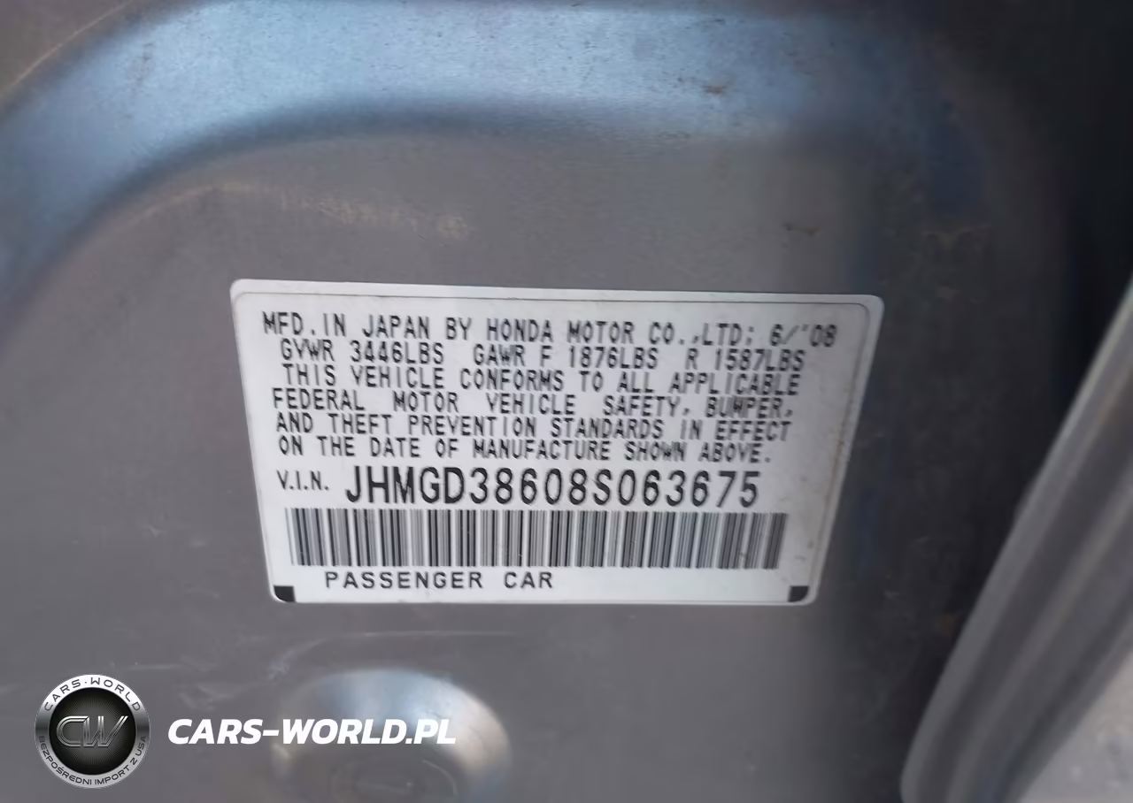 2008 Honda Fit Sport VIN:JHMGD38608S063675 - 9